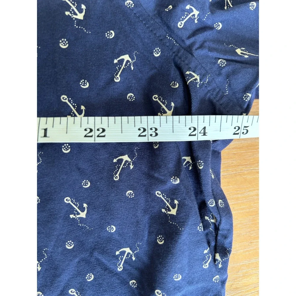 Polo Ralph Lauren Navy Blue Nautical Print Polo Shirt Mens XL Preppy Golf Cotton